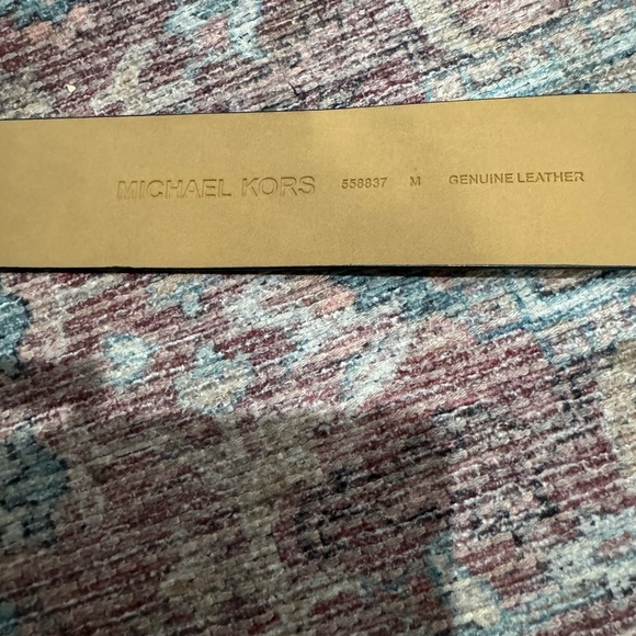 NWT Original MICHAEL KORS Signature Buckle Belt medium Leather black - Picture 4 of 9